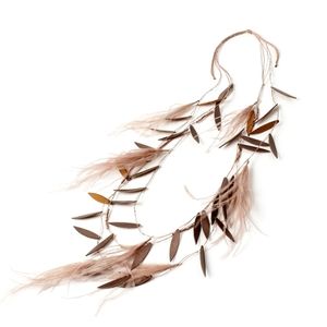 Amrita Singh Tulum Faux Ostrich Feather Brown Necklace